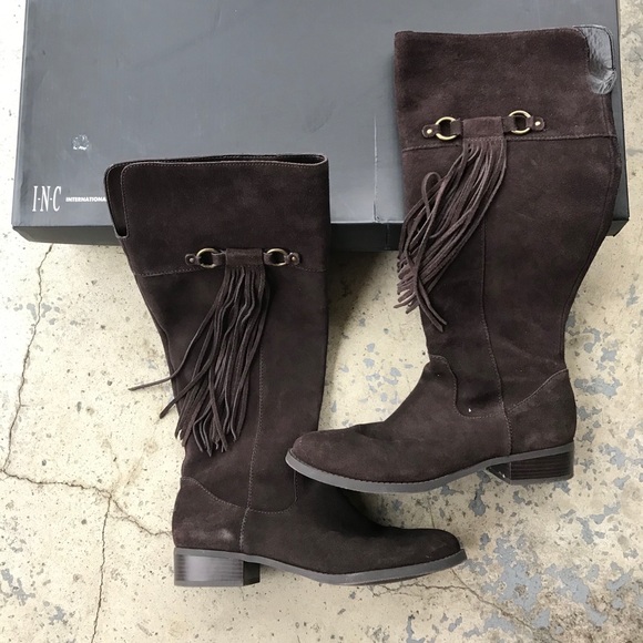 Inc. International Concepts Brown Tall Fringe Boot - Picture 3 of 6